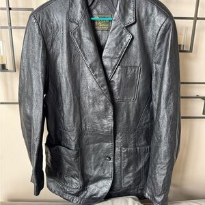 Vintage Reed Men’s Black Leather Blazer